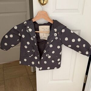 Rylee + Cru Gray Polka Dot Raincoat